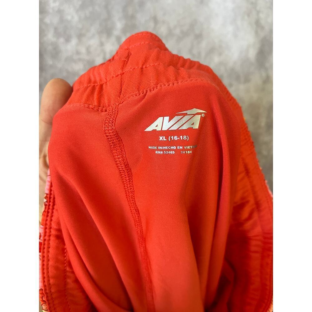 Avia Floral Groovy Bloom Orange Running Short XL Active 70s Walking Exercise - Picture 8 of 8